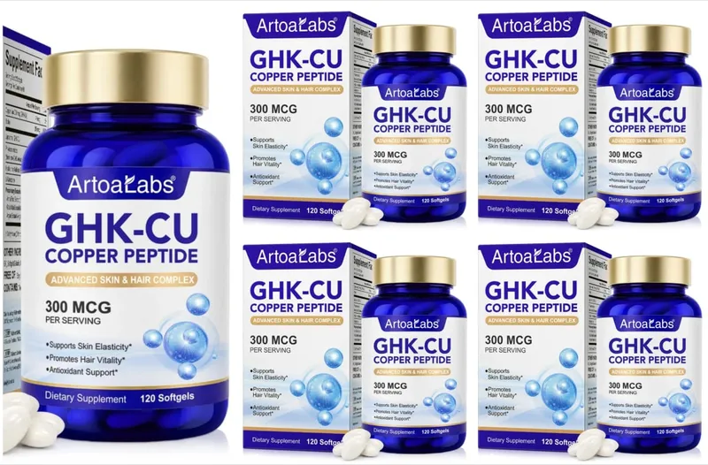 ArtoaLabs GHK-Cu Copper Peptide 300mcg Supplement Advanced Skin Hair Complex with Hyaluronic Acid Biotin Daily Wellness Adluts — image 11