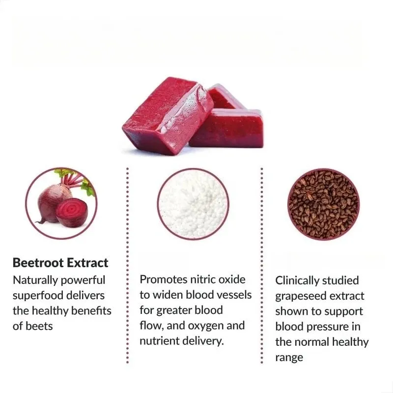 Beetroot Gummies with CoQ10 B Vitamins Grape Seed Extract Plant-Based Soft Chews Daily Energy Supplement — image 2