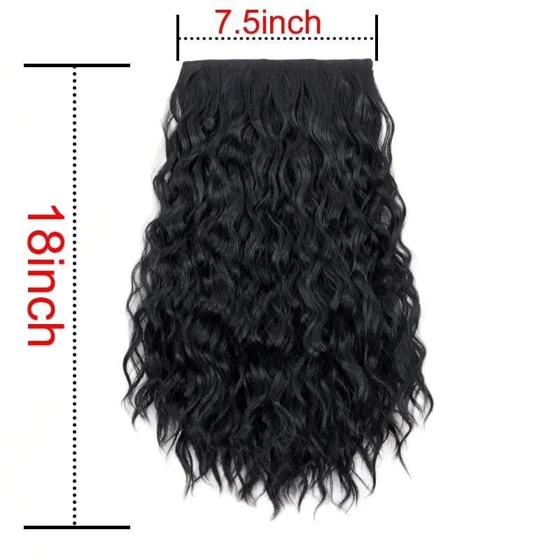 18Inch Synthetic Long Curly Wave Hair Extensions 6 Clip Heat Resistant Silky Hairpiece For Women Daily Party Use — image 4