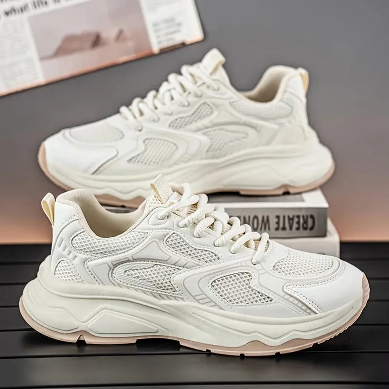 Men's light mesh casual Chunky sneakers four seasons soft-sole breathable outdoor Racing running shoes youth Speed sports shoes — image 1