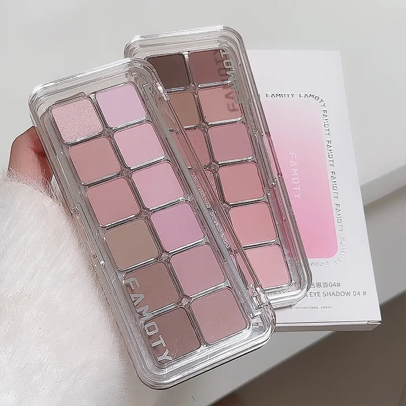 12-Color Low Saturation Matte Eyeshadow Palette Tea Apricot Earth Tones Long Lasting Pearlescent Matte Eye Makeup for Daily Use — image 3