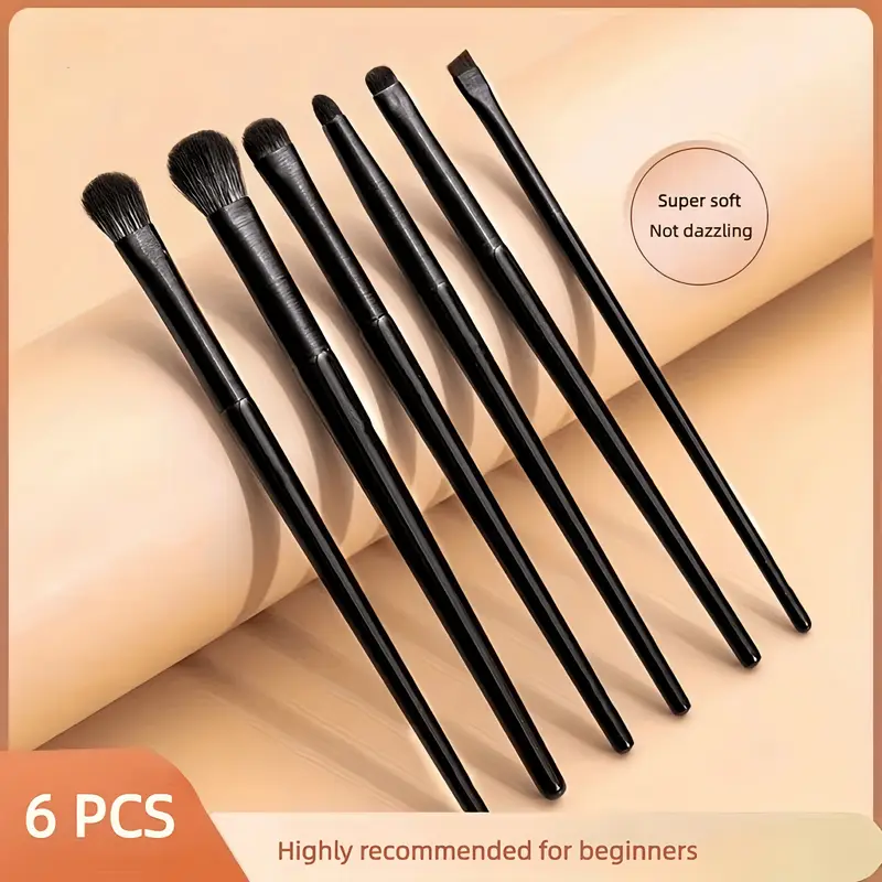 6PCS Eyes Makeup Brushes Set Professional Soft Contouring Eyeshadow Eyeliner Eyebrow Brush Women Facial Beauty Cosmetic Tool