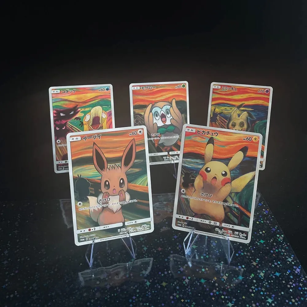 DIY Japanese Version Self-made Card Sm-P Promo Psyduck Eevee Mimikyu Rowlet Munch A Retrospective Collectibles Trading Card
