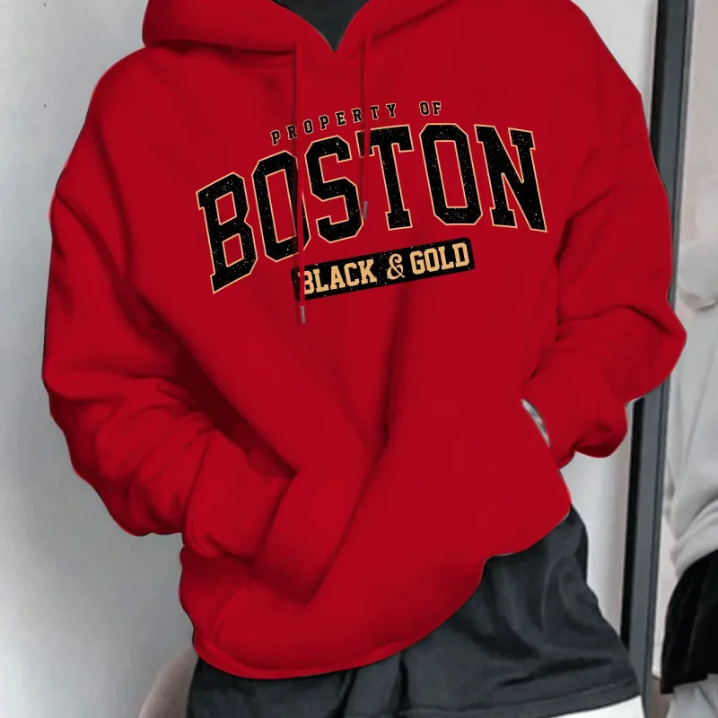 Men's hooded sweatshirt - American retro casual loose-fitting pullover shirt — image 10