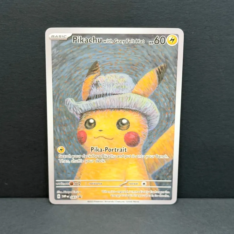 2023 PTCG DIY SVP EN PIKACHU/GREY FELT HATPOKEMON XVAN GOGH GEM MTCopy 10 Points Rating Card Gift Toy Dropshipping