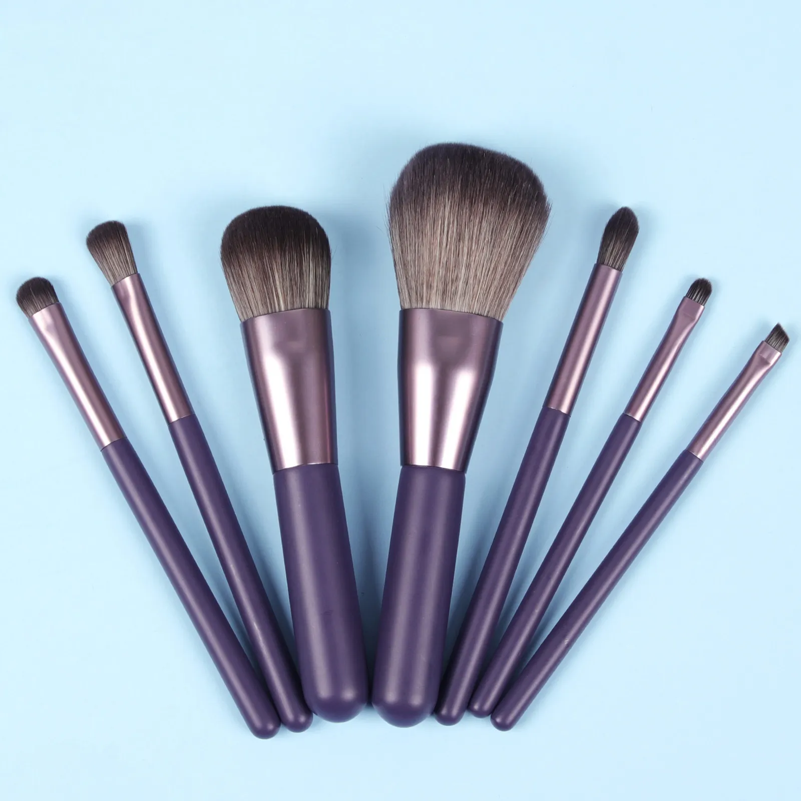 Portable 7Pcs Complete Makeup Brushes With PU Storage Bucket Foundation Highlight Eyebrow Beginner Cosmetic Kit — image 3