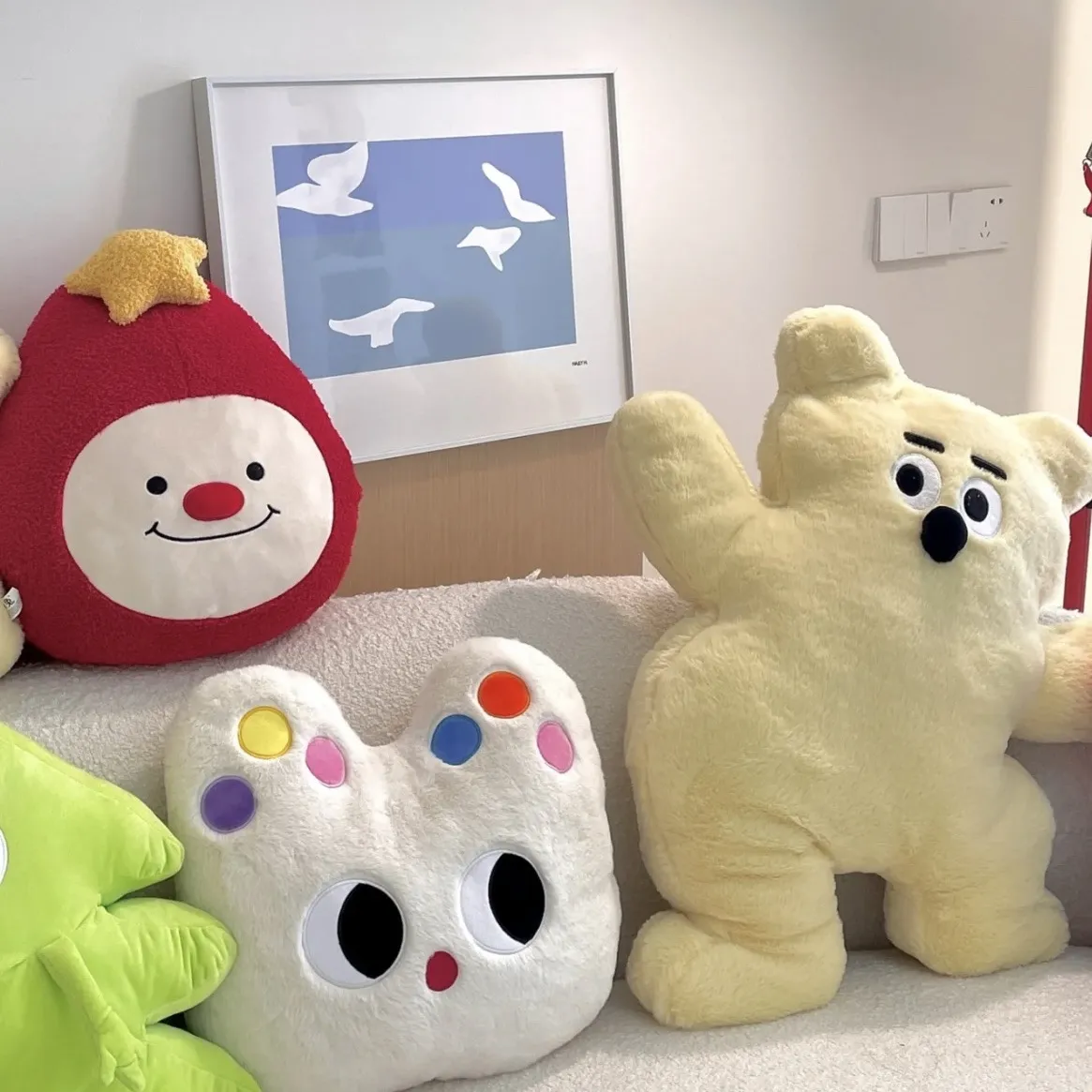 Người Nổi Tiếng Nữ Tính Hoa Gối Sofa Trang Trí Kawaii Gấu Mèo Đệm Thú Nhồi Bông Cầu Vồng Hoa Vòng Thỏ Sang Trọng Đồ Chơi Giáng Sinh — image 5
