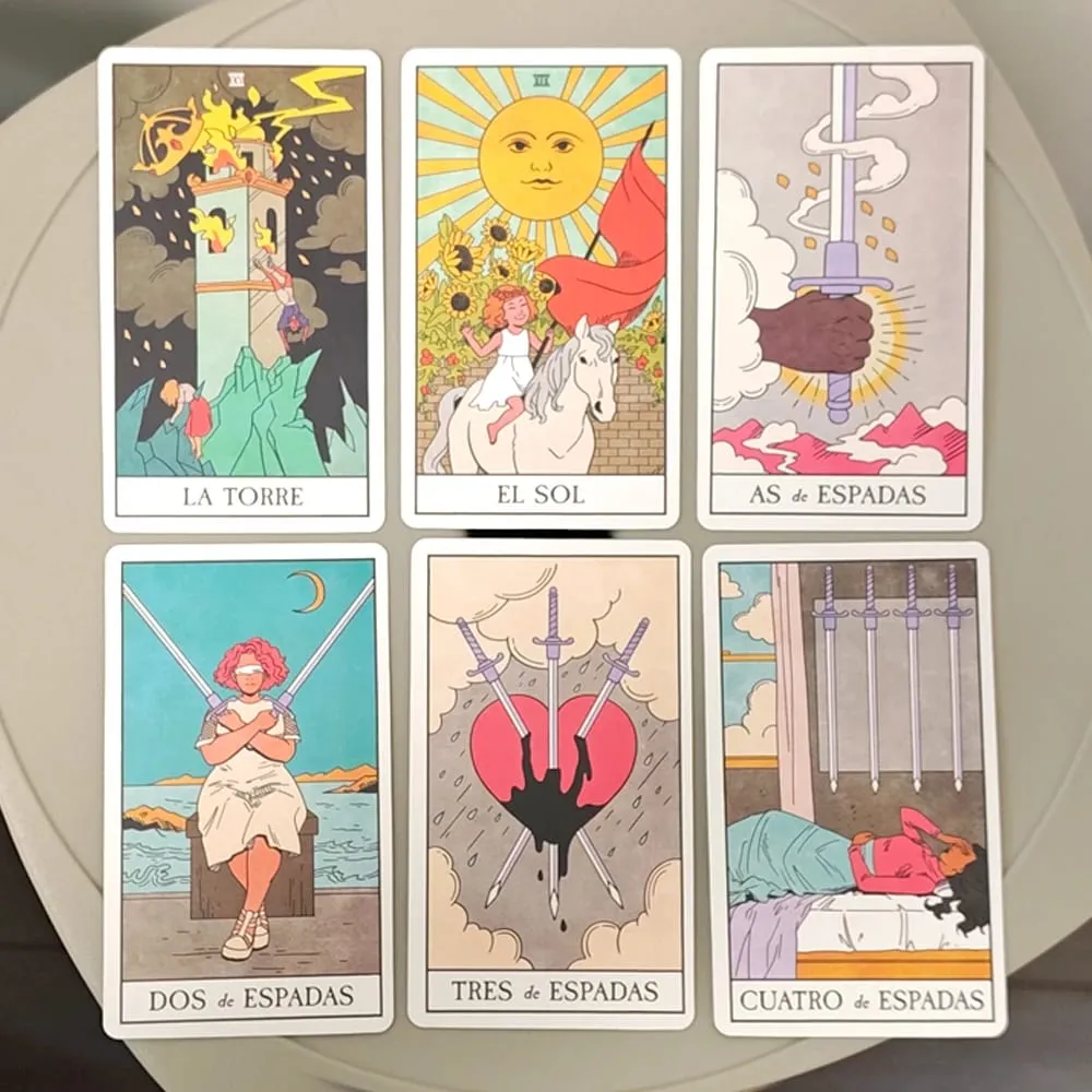 Modern Witch Tarot Deck in Spanish Language 10.3*6cm 78 Pcs Tarot Cards Combine with Diverse Bodies Up-to-the-minute Fashion — image 5
