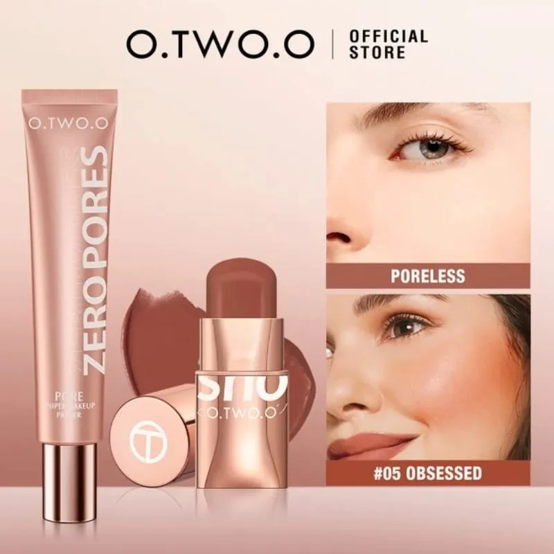 O.TWO.O Set di 2 pezzi per il trucco Multi rossetto, fard, primer per il viso, base per il trucco, controllo dell'olio, trucco leggero e impermeabile per le donne — image 12