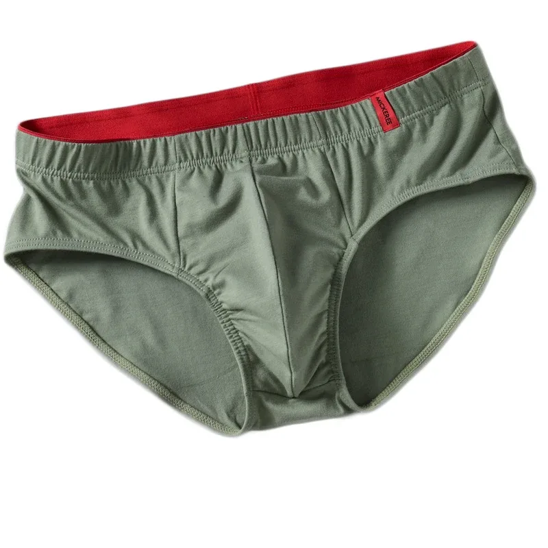 Men Briefs Solid Color Cotton Youth Briefs Waist Comfortable Sexy Explosion Trend Breathable Underwear Sissy Panties — image 1