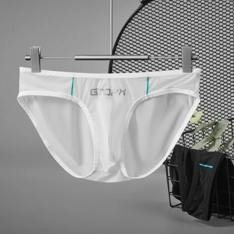 Ice Silk Briefs Comfortable Mens Sexy Panties Breathable Pouch Jockstrap Low Rise Daily Simple Intimate Underwear — image 14