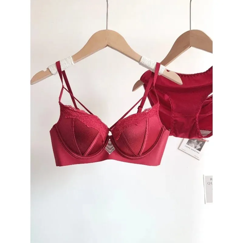 French Lace Push Up Bra Set Polka Dot Small Cup Shaping Sweet Sexy Erotic Lingerie Comfort Underwire Women Intimate Apparel S-xl