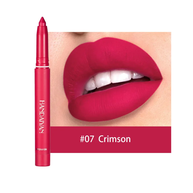 Rossetto opaco rosso ciliegia impermeabile Matita labbra sexy Matita rimpolpante Matita labbra rosa nudo naturale Contorno labbra Trucco contorno