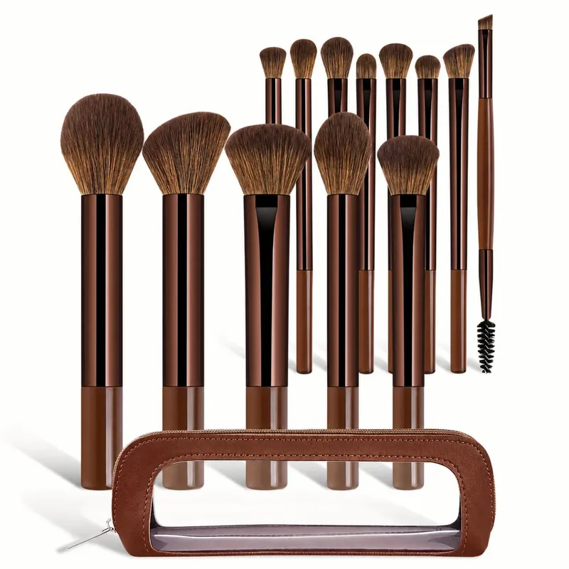 13PCS Makeup Brush Set Soft Bristles for Foundation Blush Loose Powder and Eyelash Grooming Student Essentials Beginner Kit — image 10