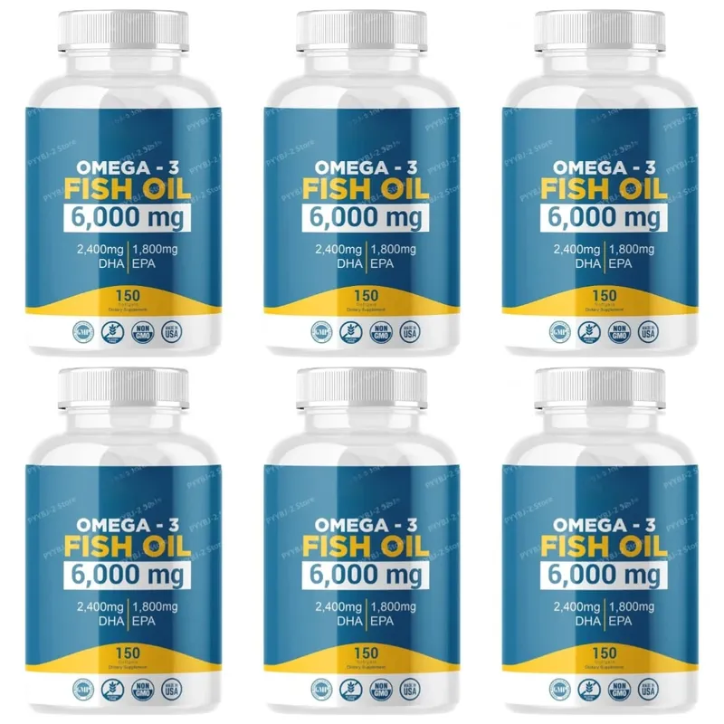Omega-3 Fish Oil 6000mg Softgels High DHA EPA Formula 2400mg DHA 1800mg EPA Non-GMO 150 Capsules Heart Brain Nutrition Support — image 12
