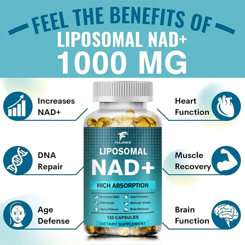 Suplemento de cápsulas NAD Suplemento liposomal NAD+ - Defensa contra el envejecimiento Energía celular Función cardíaca y cerebral — image 5