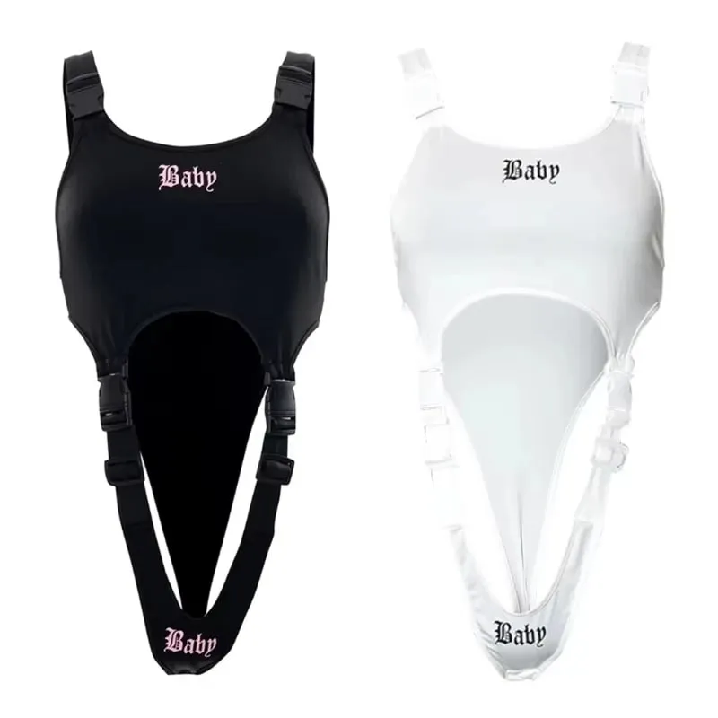 Sexy American Vintage Bodysuit Women Punk High Street Sleeveless Bodysuits Y2k Gothic Bodycon Tops Casual Jumpsuit Club Party — image 1