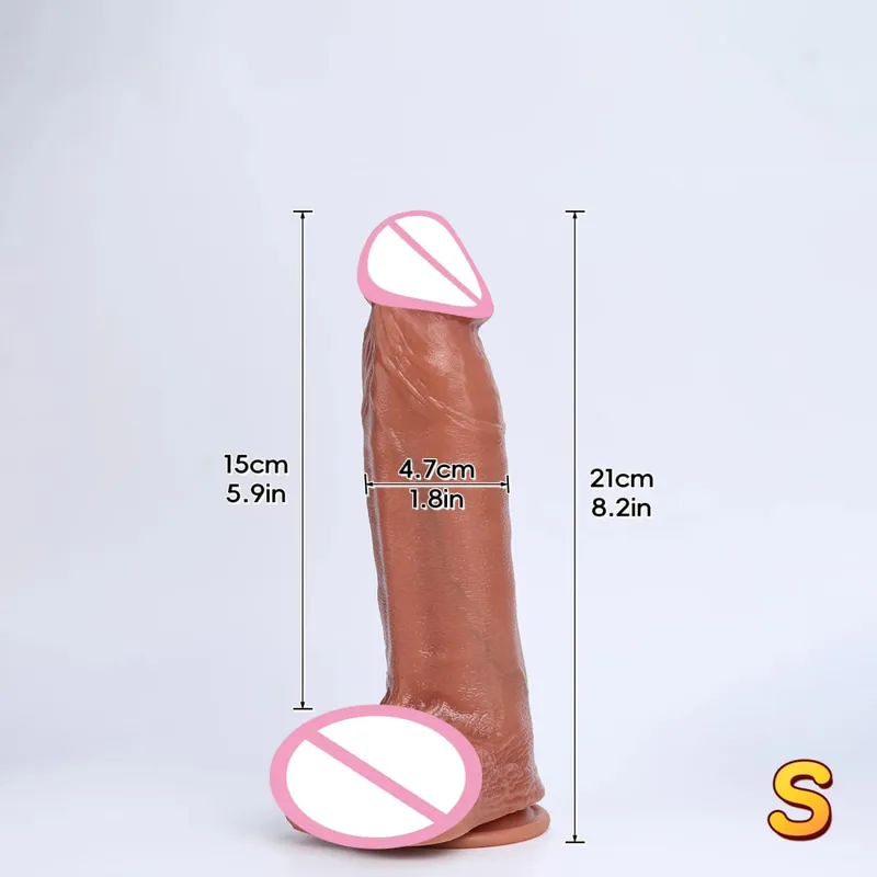 3 Ukuran Realistis XXL Penis Tebal Lembut Silicone Dildo Alat Kelamin Pria Vagina Masturbasi Cangkir Hisap Kontol Wanita Anal Mainan Seks 18
