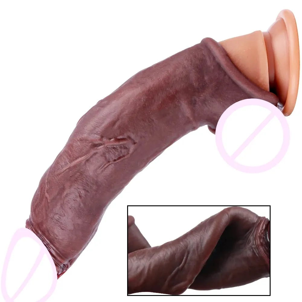 Sleeve for Erection Penis Training Sexy Adult Man Silicone Penis Sleeve Cock Ring Extender Male Sex Toy Dildo Cock — image 1