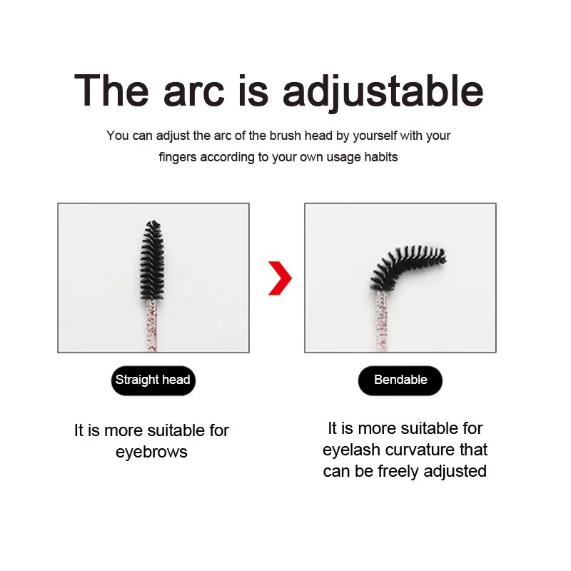 New 50/100pcs Microbrush for Eyelashes Brush Crystal Spoolie Brushes Eyebrow Comb Makeup Beauty Tool for Eyelashes HZS24 — image 5