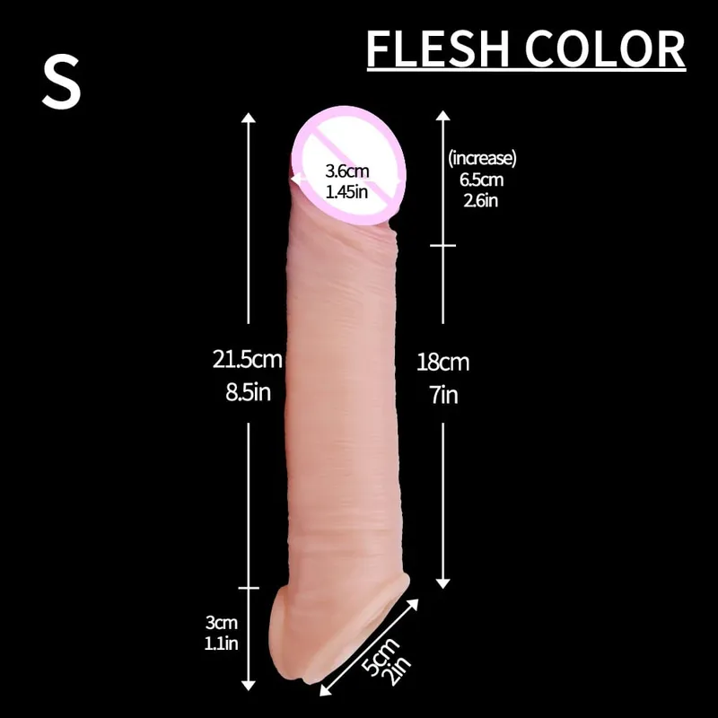 Sleeve for Erection Penis Training Sexy Adult Man Silicone Penis Sleeve Cock Ring Extender Male Sex Toy Dildo Cock — image 7