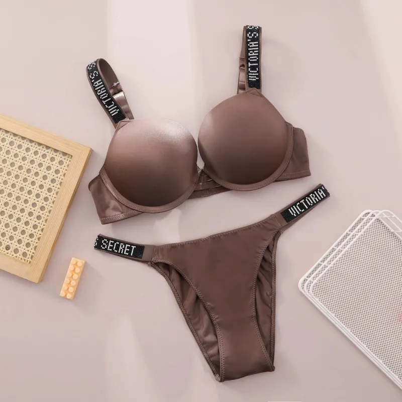 V Women Lace Push Up Bralette Seamless Comfortable Breathable Lingerie Home Wear Set Lingerie Set Underwear Set Bra Panty Set — image 17