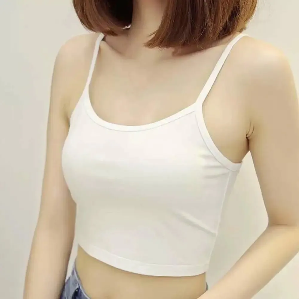 Casual U Neck Summer Tank Tops Slim Sleeveless Cami Top Shirt Underwear Camisoles Fitted Tops for Women — image 6