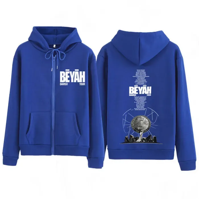 Singer Damso 2026 Tour Beyah Album Print Zip Up Hoodies Men Women Fashion Jacket Hip-Hop Gothic Punk Loose Zipper Sweatshirts — image 6
