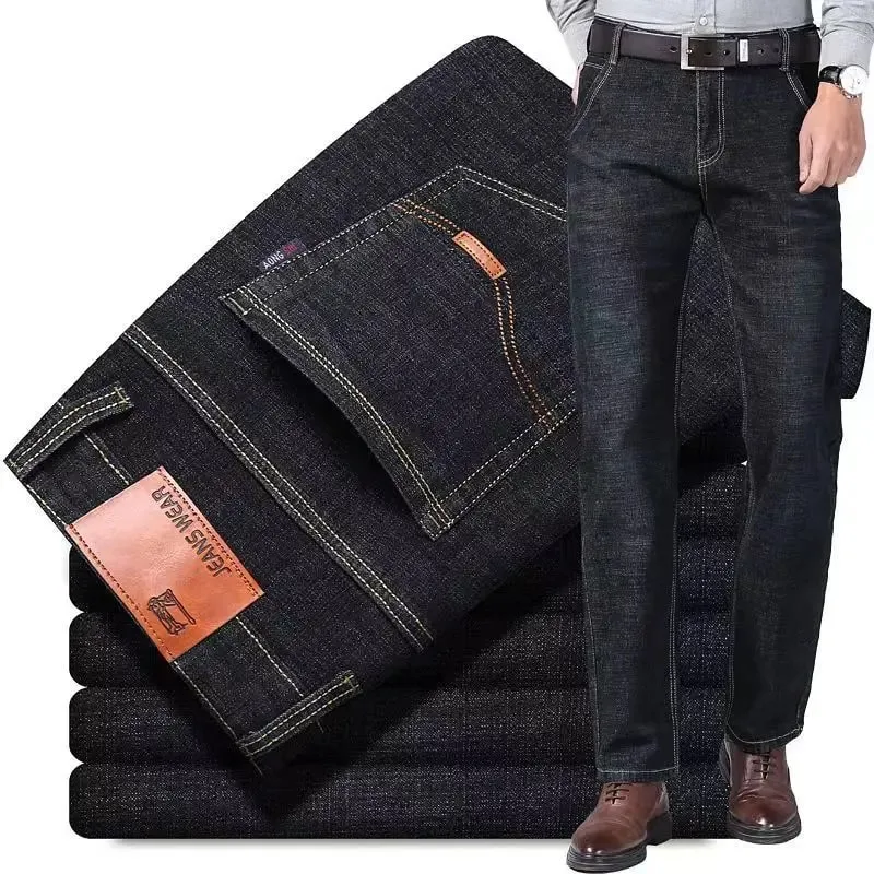 Business Jeans Men Straight Versatile Youth Middle-aged Denim Cheap Work Site Electric Welding Mason Bricklayer Pants Fashion — image 5