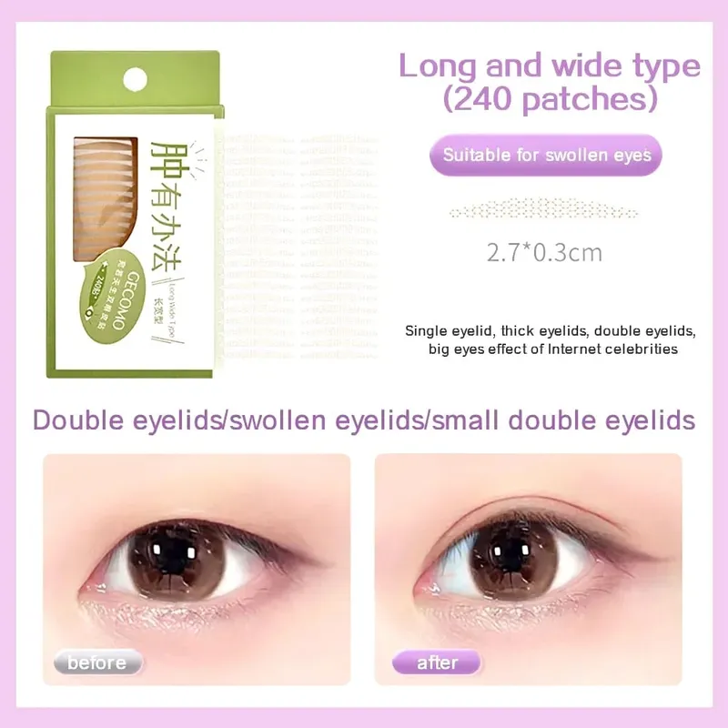 240 PCS Double Eyelid Stickers Natural Invisible And Long-lasting Shaping Big Eye Beauty Tapes For Single Eyelid Person — image 9