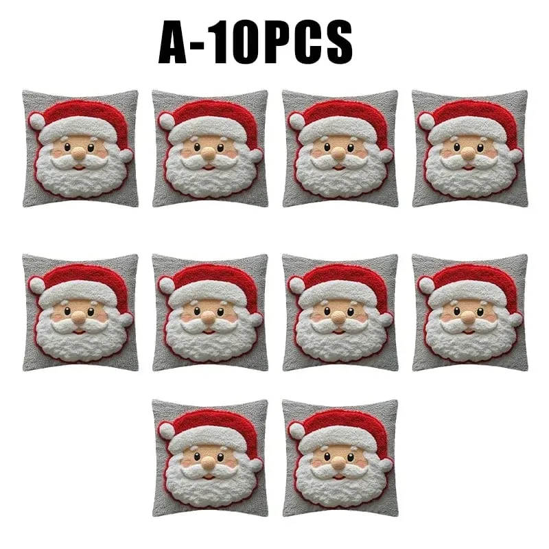 Christmas Character Cushion Cover Snowman Reindeer Digital Print on Stretch Fabric for Festive Home Decor
