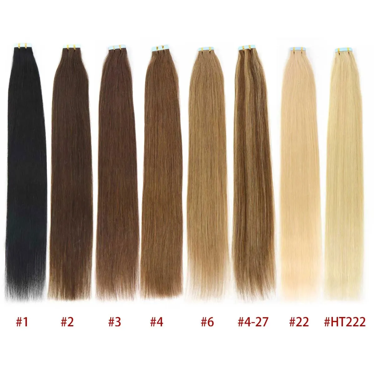 Honey Blonde Highlight Tape In Human Hair Extensions For Women Double Drawn Invisible Silky Straight Balayage Hair 20pcs/Pack — image 4