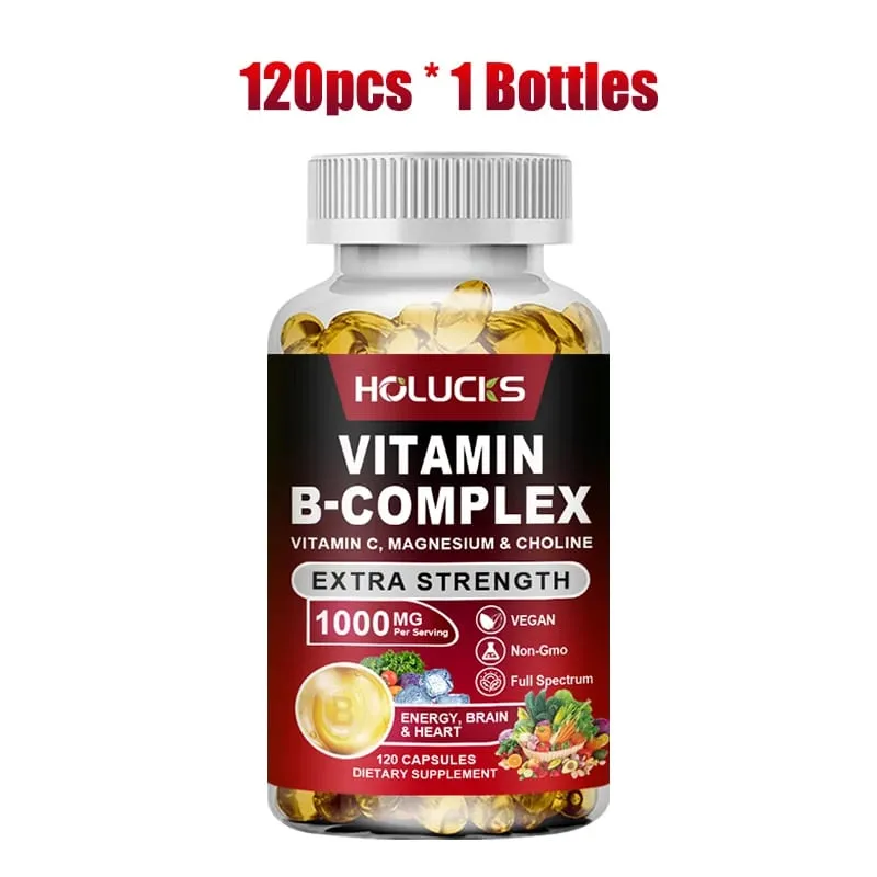 Buy 1 Get 1 Free! Pure Vitamin B Complex Supplement for Energy Metabolism & Nervous System Immune Defense & Stress Relief