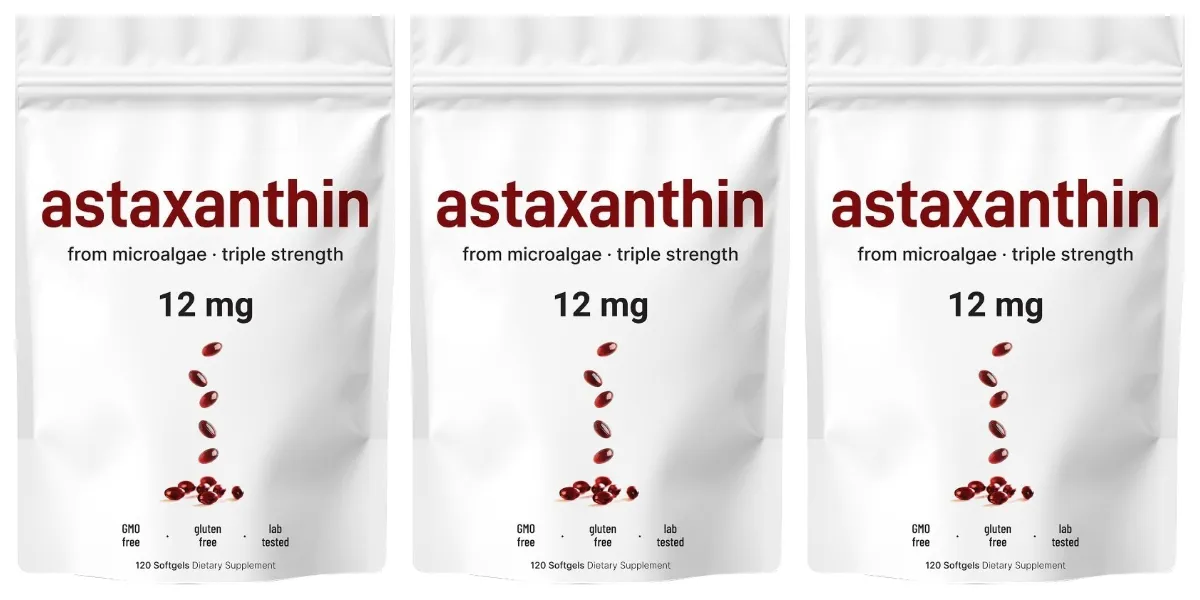 Astaxanthin 12mg with Fresh Microalgae Source Daily Nutritional Support Antioxidant Supplement 120 Softgels — image 8