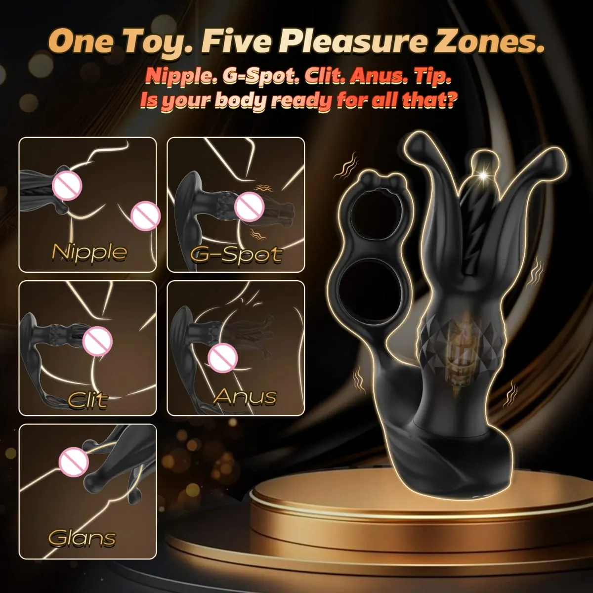 Anal plug adult sex toys Thrusting Trainer with 9 Petal Rhythms 9 Thrust Modes Dual Rings Magnetic USB Charging Silicone