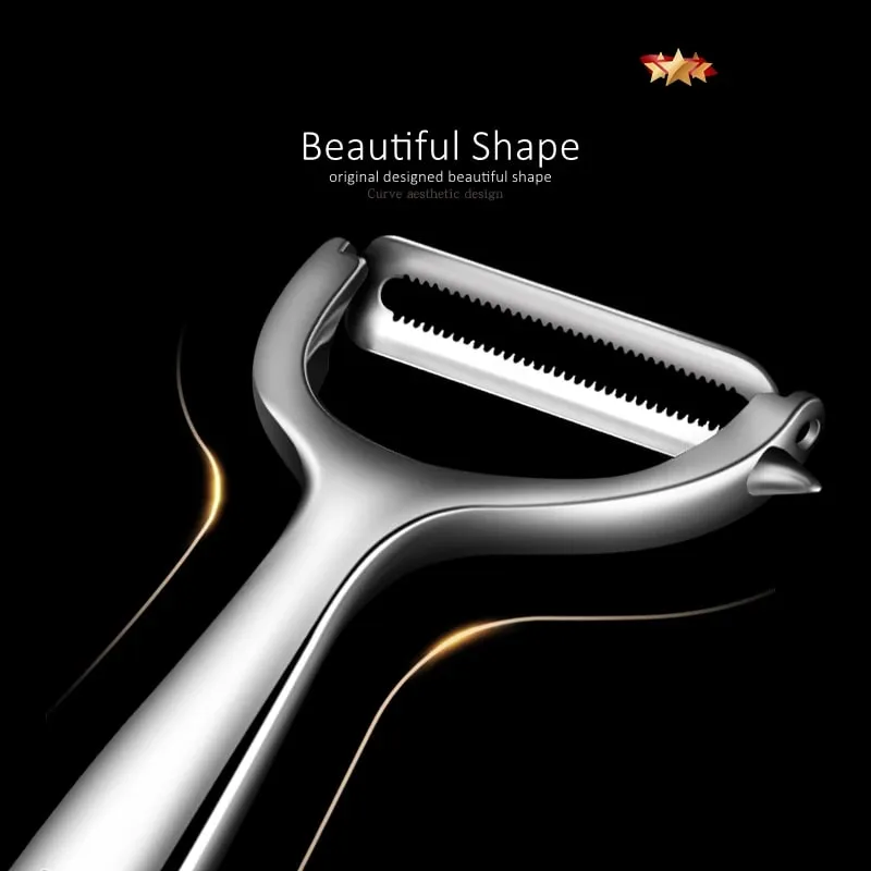 LFGB Certificated Pure 304 Stainless Steel Peeler Ultra Sharp Blade Fruit and Vegetable Zester Family Kitchen Peeling Tool — image 7