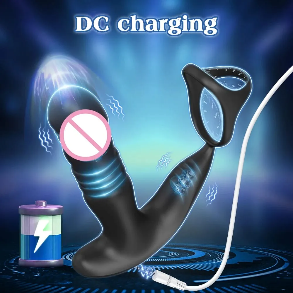 APP Control Thrusting Prostate Massager for Men Telescopic Anal Vibrator for Gay Butt Plug Cock Ring Adult Goods Sex Toy for Men — image 6
