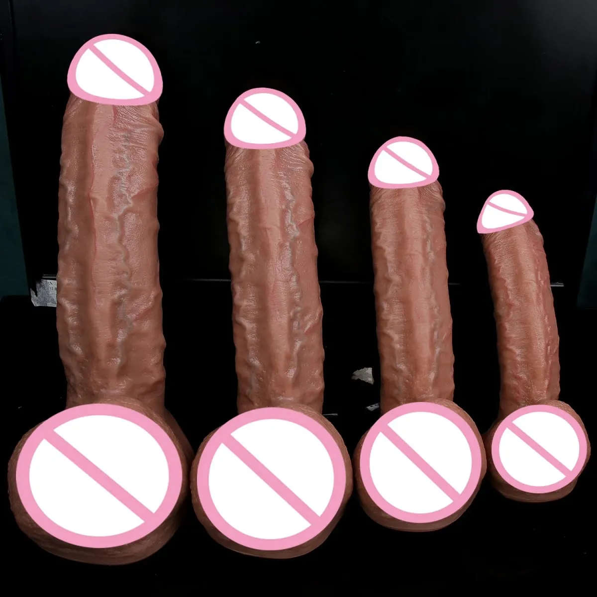Realistis Pembuluh Darah Penis Besar Kulit Terasa Lembut Besar Dildo Double Silikon Masturbasi Ayam Wanita Anal Mainan Seks Cangkir Hisap Kontol Kecil — image 2
