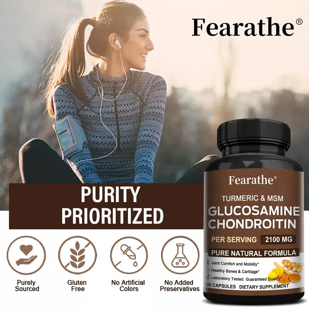 Glucosamine Chondroitin MSM Capsules 2100mg Support Joint Mobility Cartilage Flexibility Health Back & Knee Comfort — image 3
