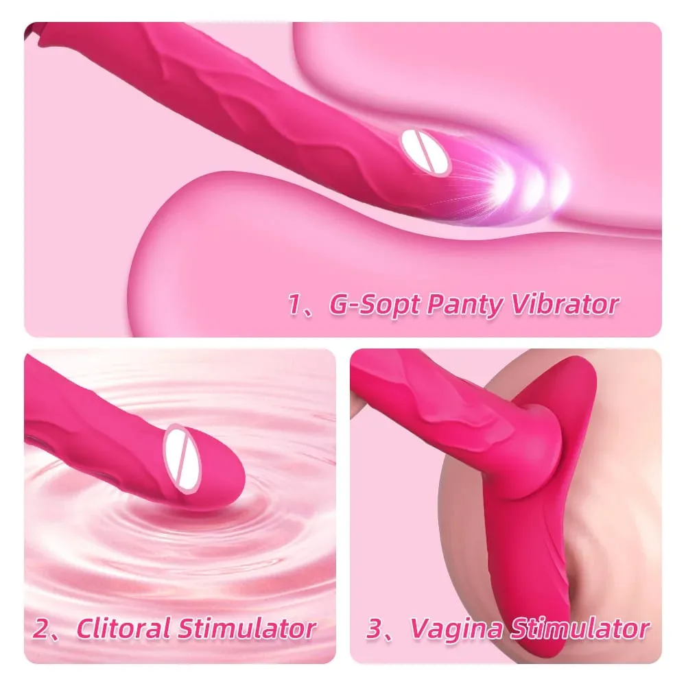 Thrusting Vibrator Remote Control Vibrating Silicone Strap On Dildo G Spot Wearable Pegging Panties Vibrators Sex Toy for Women — image 3