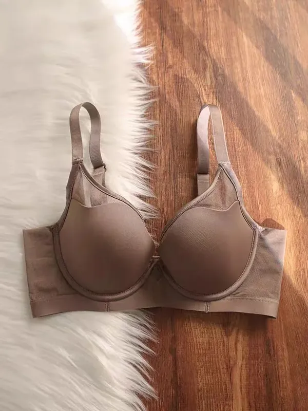 Nadměrná velikost bezešvé tenké spodní prádlo Push Up pro ženy Velká prsa vypadají menší Podprsenka s měkkými kosticemi proti povisnutí — image 9