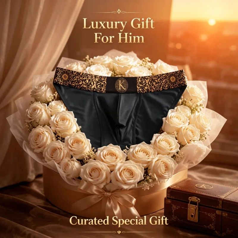 กางเกงชั้นในบิกินี่ขาสูงสำหรับผู้ชาย Vintage Festive Ornate Black‑Gold เอวยางยืดยืดเหงื่อระเหยชุดชั้นใน Date Anniversary — image 6