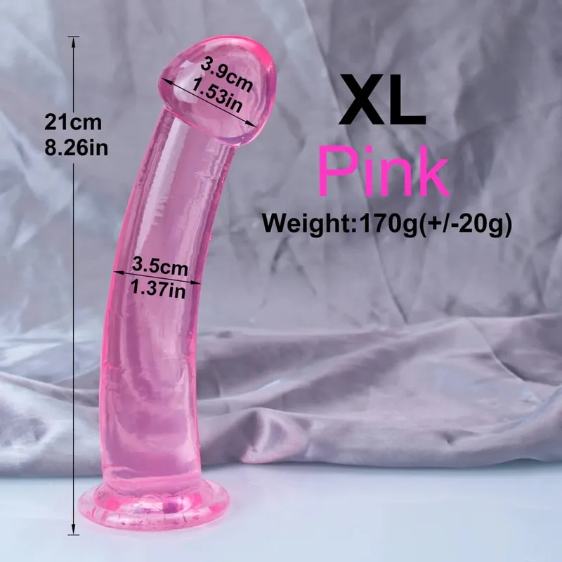 Cheap TPE Transparent Anal Plug Jelly Dildo 4Sizes Suction Cup Cock Vaginal Masturbation Soft Small Penis Women Man Sex Toys