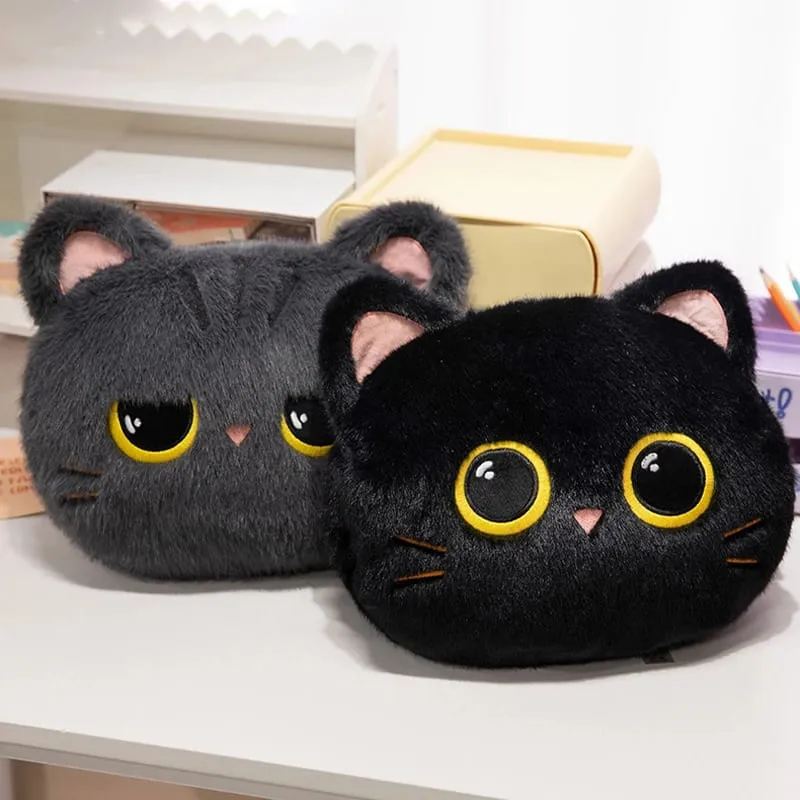 Original plush toy black cat official large doll throw pillow plush toy cute and adorable sofa cushion office throw pillow — image 6