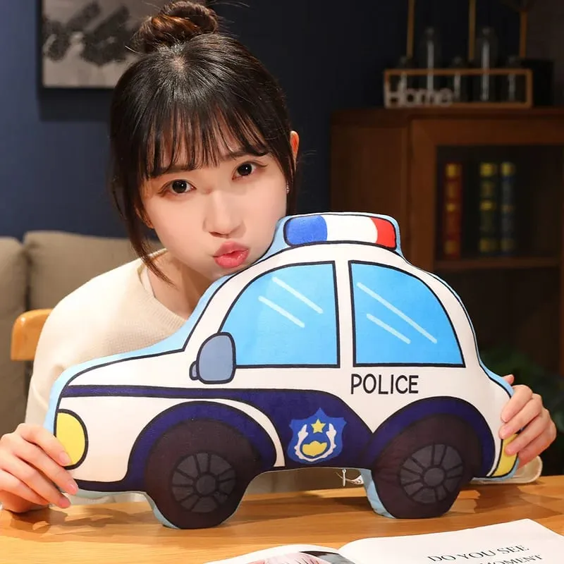 Transportation Vehicle Plush Pillow Recreational Vehicle Excavator Ambulance Airplane Motorbike Taxi Fire Truck Cushion Decor — image 4