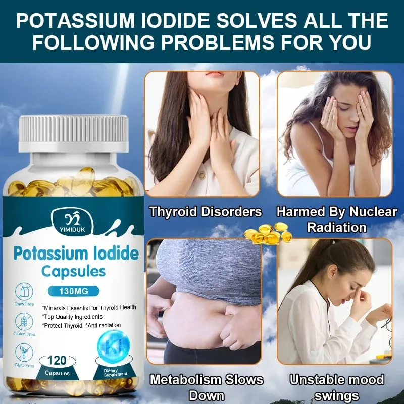 Potassium Iodide Capsules KI (Stable Iodine) 130 mcg per Day - Thyroid Support Supplement — image 5