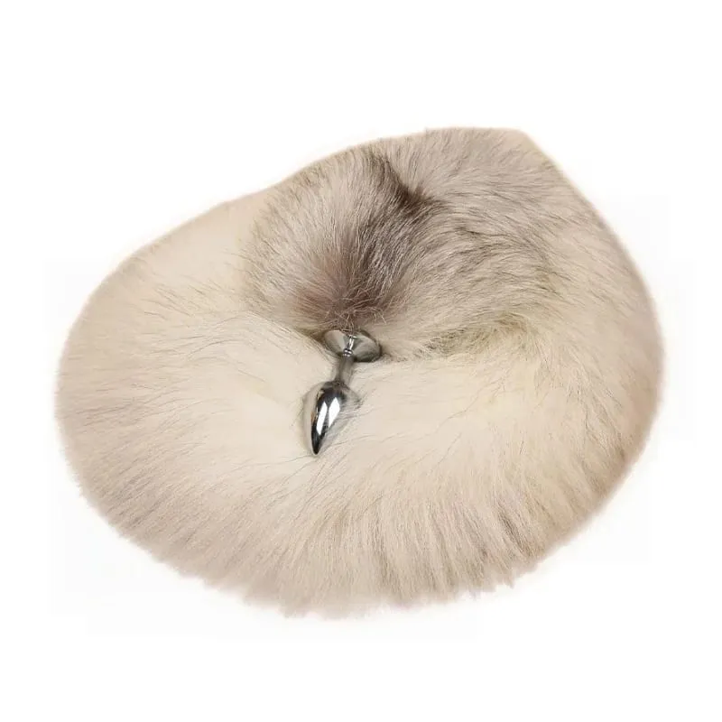 200cm Soft Real Fur Fox Tail Anal Plug with Split Design Metal Butt Plug for Women Cosplay Costume Flirt Sensory Sex Toys — image 1