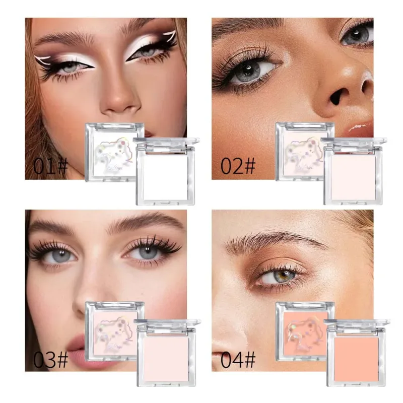 White Matte Eyeshadow Palette Cut Crease Base Highlighter Waterproof Long Lasting Brightening Eye Makeup Shell — image 3