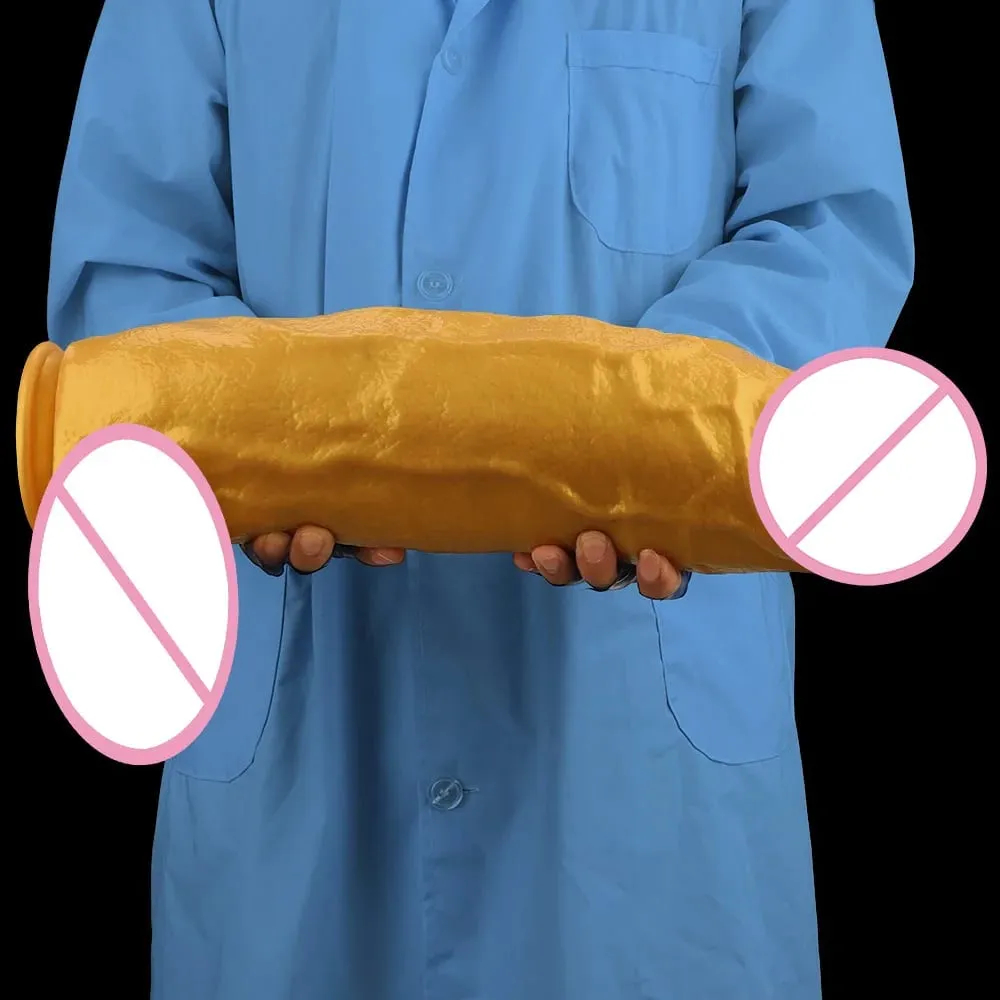 46cm Large Gold Silicone Dildo Anal Plug Sex Toy Realistic Penis Anal Dilator Fisting Masturbator Realistic Penis — image 2