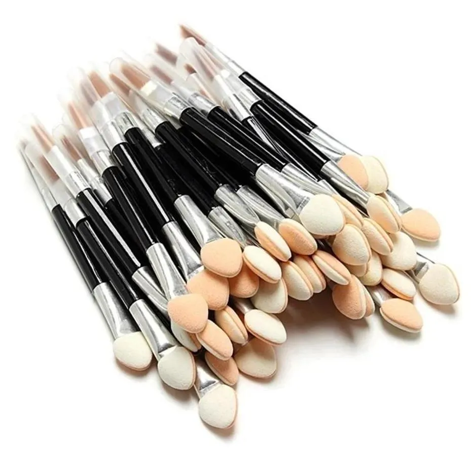 10 Pcs Applicator Double-Ended Cosmetic Brushes Women Makeup Eyeshadow Eyeliner Sponge Lip Brush Set Disposable Makeup Brush — image 2